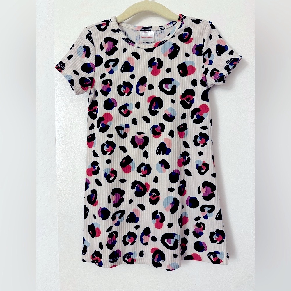 Hanna Andersson - White and Black Leopard Print Dress with Colorful Accents